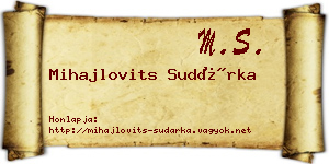 Mihajlovits Sudárka névjegykártya